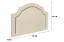 Ver imagem 2 de Cabeceira Solteiro Provençal 90x60cm Suede Off White - Fumê