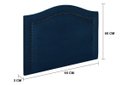 Ver imagem 2 de Cabeceira Solteiro Curva 90x60cm Suede Azul - Tachas Fumê
