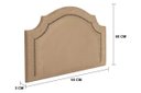 Ver imagem 2 de Cabeceira Solteiro Provençal 90x60cm Suede Bege - T. Fumê