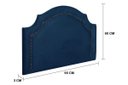 Ver imagem 2 de Cabeceira Solteiro Provençal 90x60cm Suede Azul - T. Fumê
