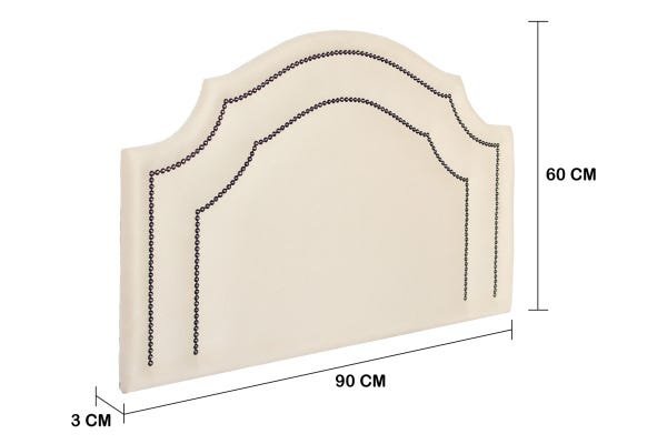 Cabeceira Solteiro Provençal Dupla 90x60 Suede Off W. - Fumê - 2