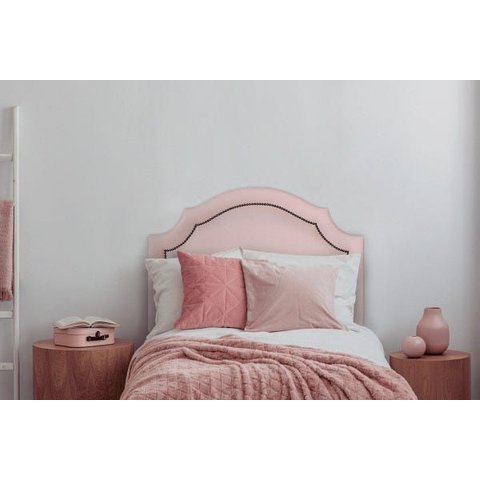 Cabeceira Solteiro Provençal 90x60cm Courino Rosa - T. Fumê