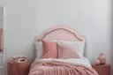 Ver imagem 1 de Cabeceira Solteiro Provençal 90x60cm Courino Rosa - T. Fumê