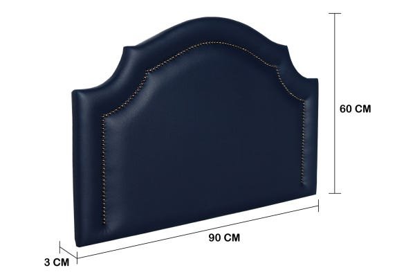 Cabeceira Solteiro Provençal 90x60cm Courino Azul - T. Fumê - 2