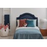 Cabeceira Solteiro Provençal 90x60cm Courino Azul - T. Fumê - 1