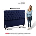Ver imagem 3 de Cabeceira Cama Box Casal Queen Size Lylla 160cm Capitonê com Frame Suede Azul Marinho - Desk Design