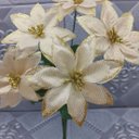Ver imagem 1 de Buquê 5 Galhos Dourado Metalizados Natalino Kit 24pçs 30cm