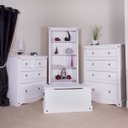 Ver imagem 3 de Estante de Madeira Maciça com 5 Nichos Branco Lavado