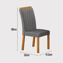 Ver imagem 5 de Conjunto 4 Cadeiras para Sala de Jantar Doha - Leifer:Linho Chumbo