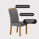 Ver imagem 4 de Conjunto 4 Cadeiras para Sala de Jantar Doha - Leifer:Linho Chumbo