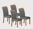 Ver imagem 2 de Conjunto 4 Cadeiras para Sala de Jantar Doha - Leifer:Linho Chumbo