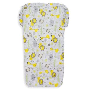 Capa de Carrinho Bebê 100% Algodão - Safari Amarelo