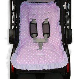 Capa de Carrinho Bebê 100% Algodão - Poá Lilás - 1