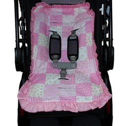 Capa de Carrinho Bebê 100% Algodão - Patchwork Rosa - 1