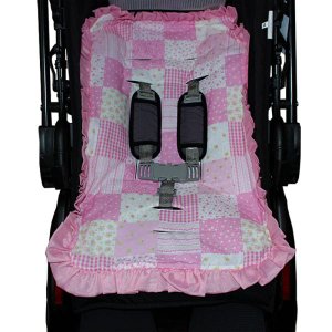 Capa de Carrinho Bebê 100% Algodão - Patchwork Rosa