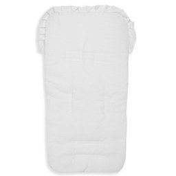 Capa de Carrinho Bebê 100% Algodão - Piquet Branco - 1