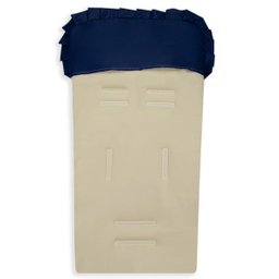 Capa de Carrinho Bebê 100% Algodão - Azul marinho com Branco - 1
