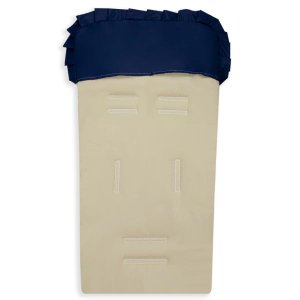 Capa de Carrinho Bebê 100% Algodão - Azul marinho com Branco
