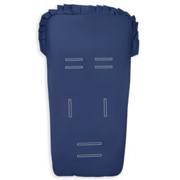 Capa de Carrinho Bebê 100% Algodão - Azul marinho com Branco - 2