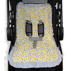 Capa de Carrinho Bebê 100% Algodão - Passarinho Amarelo