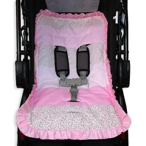Capa de Carrinho Bebê 100% Algodão - Poá Floral
