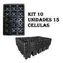 Ver imagem 1 de Kit Com 10 Bandeja Alta Plástica 15 Células Sementeira