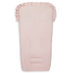 Capa de Carrinho Bebê 100% Algodão - Rosa e Branco - 1