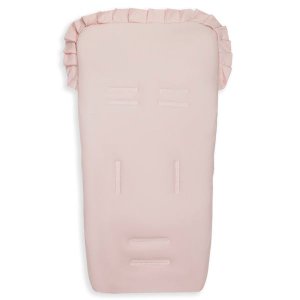 Capa de Carrinho Bebê 100% Algodão - Rosa e Branco