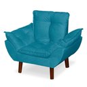 Ver imagem 5 de Mini Poltrona Cadeira Opala Infantil de Criança Suede Azul Tiffany