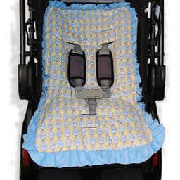 Capa de Carrinho Bebê 100% Algodão - Elefante Azul - 1