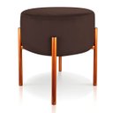 Ver imagem 4 de Kit 4 Puffs Iron Suede Base Metálica Cobre - Marrom