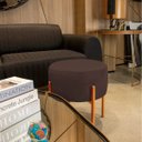 Ver imagem 2 de Kit 4 Puffs Iron Suede Base Metálica Cobre - Marrom