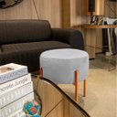 Ver imagem 2 de Kit 4 Puffs Iron Suede Base Metálica Cobre - Cinza