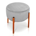 Ver imagem 3 de Kit 4 Puffs Iron Suede Base Metálica Cobre - Cinza