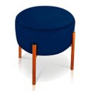 Ver imagem 3 de Kit 4 Puffs Iron Suede Base Metálica Cobre - Azul Marinho