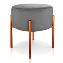 Ver imagem 4 de Kit 4 Puffs Iron Suede Base Metálica Cobre - Grafite