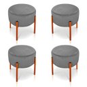 Ver imagem 1 de Kit 4 Puffs Iron Suede Base Metálica Cobre - Grafite