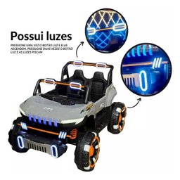 Carro Elétrico Utv 12v Infantil Buggy Quadriciclo Controle Bluetooth Usb Brinqway Bw-277 Som Luzes C - 4