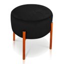 Ver imagem 3 de Kit 4 Puffs Iron Suede Base Metálica Cobre - Preto