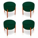 Ver imagem 1 de Kit 4 Puffs Iron Suede Base Metálica Cobre - Verde