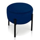 Ver imagem 3 de Kit 4 Puffs Iron Suede Base Metálica Preto - Azul Marinho