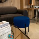 Ver imagem 2 de Kit 4 Puffs Iron Suede Base Metálica Preto - Azul Marinho