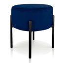 Ver imagem 4 de Kit 4 Puffs Iron Suede Base Metálica Preto - Azul Marinho