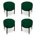 Ver imagem 1 de Kit 4 Puffs Iron Suede Base Metálica Preto - Verde