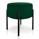 Ver imagem 4 de Kit 4 Puffs Iron Suede Base Metálica Preto - Verde