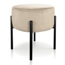 Ver imagem 4 de Kit 4 Puffs Iron Suede Base Metálica Preto - Bege