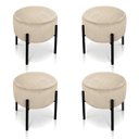 Ver imagem 1 de Kit 4 Puffs Iron Suede Base Metálica Preto - Bege