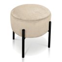 Ver imagem 3 de Kit 4 Puffs Iron Suede Base Metálica Preto - Bege