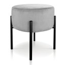 Ver imagem 4 de Kit 4 Puffs Iron Suede Base Metálica Preto - Cinza
