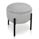 Ver imagem 3 de Kit 4 Puffs Iron Suede Base Metálica Preto - Cinza